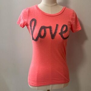 Y2K American Eagle Love Pink Shirt Size Women's Small